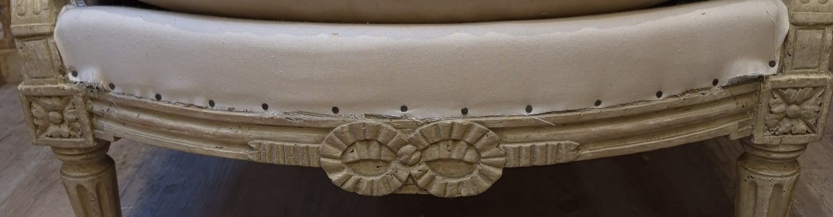 Bergère d'époque Louis XVI estampillée de Étienne Meunier reçu maître en 1732-photo-5