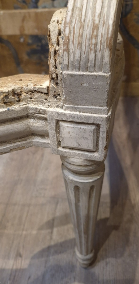 Paire de fauteuils d'époque Louis XVI estampillée de Pierre Bernard reçu maître en 1766-photo-6