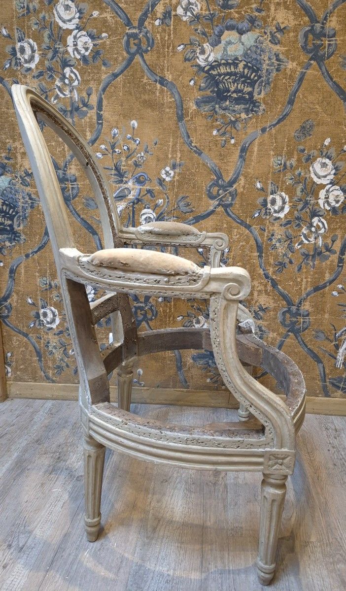 Pair Of Louis XVI Period Bergère Armchairs -photo-2