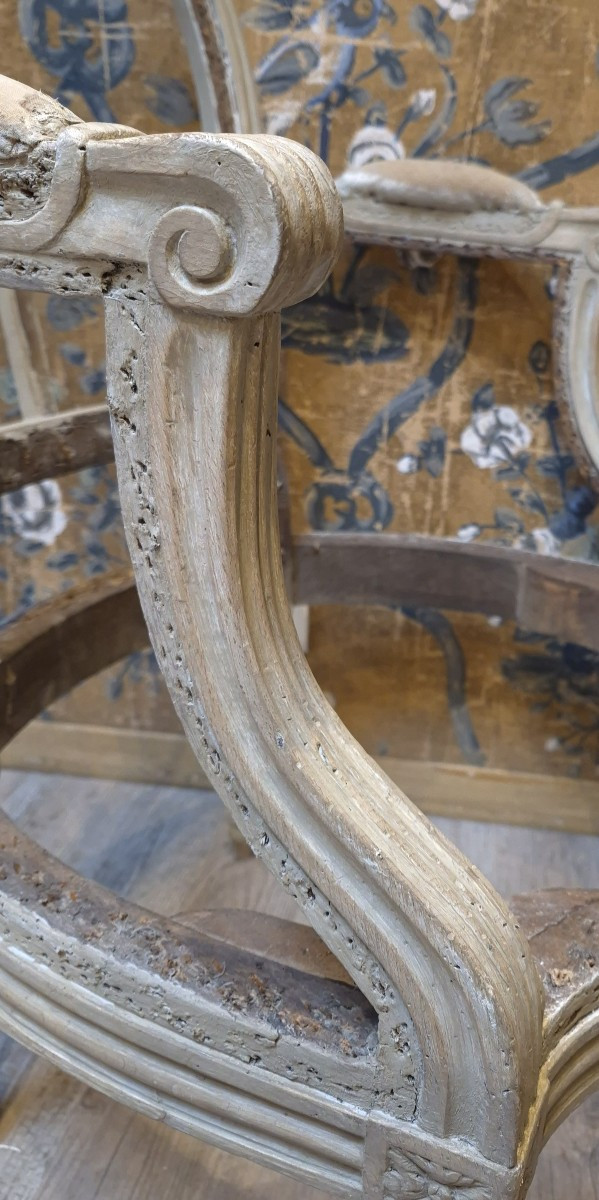 Pair Of Louis XVI Period Bergère Armchairs -photo-5