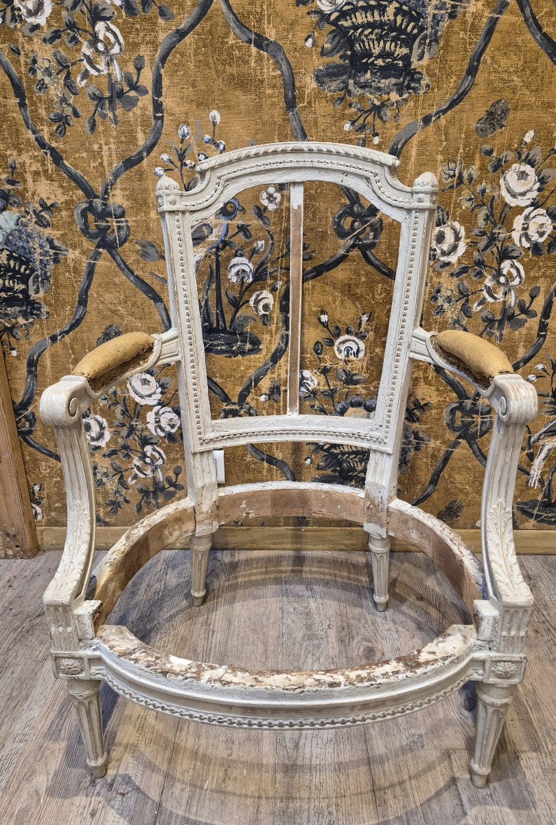 Chauffeuse d'époque Louis XVI -photo-2