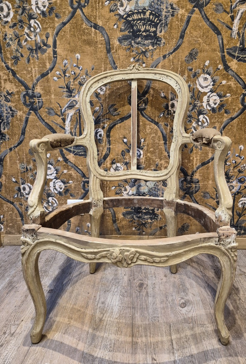 Cabriolet d'époque Louis XV estampillé de Jullienne -photo-2