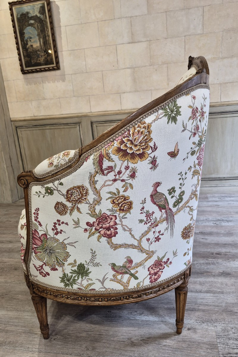 Canapé d'époque Louis XVI estampillé de Brizard -photo-2