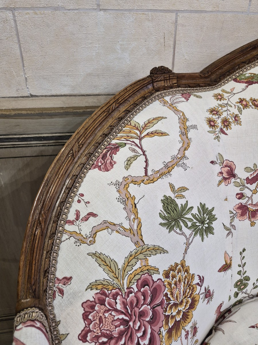 Canapé d'époque Louis XVI estampillé de Brizard -photo-3