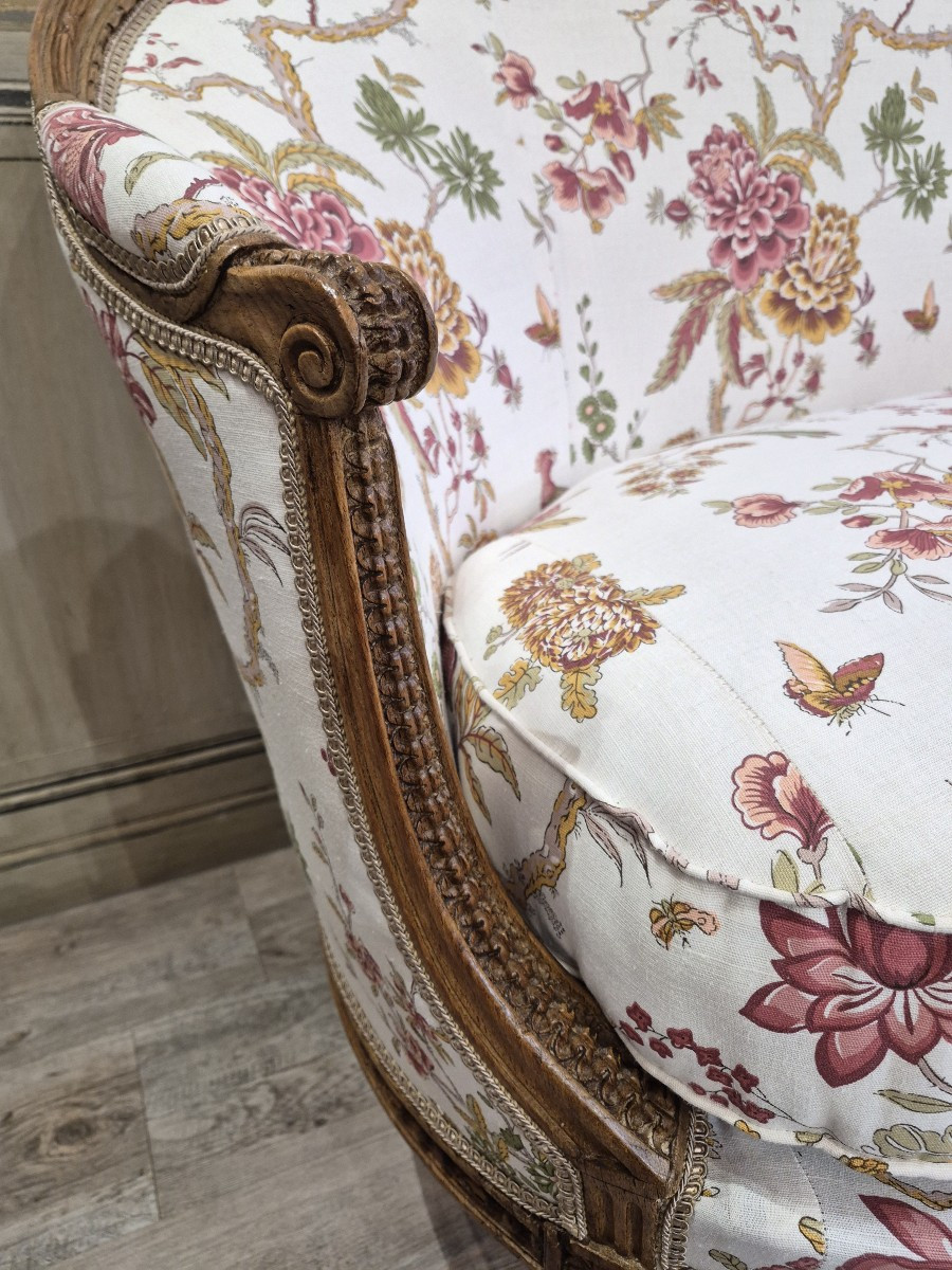 Canapé d'époque Louis XVI estampillé de Brizard -photo-6