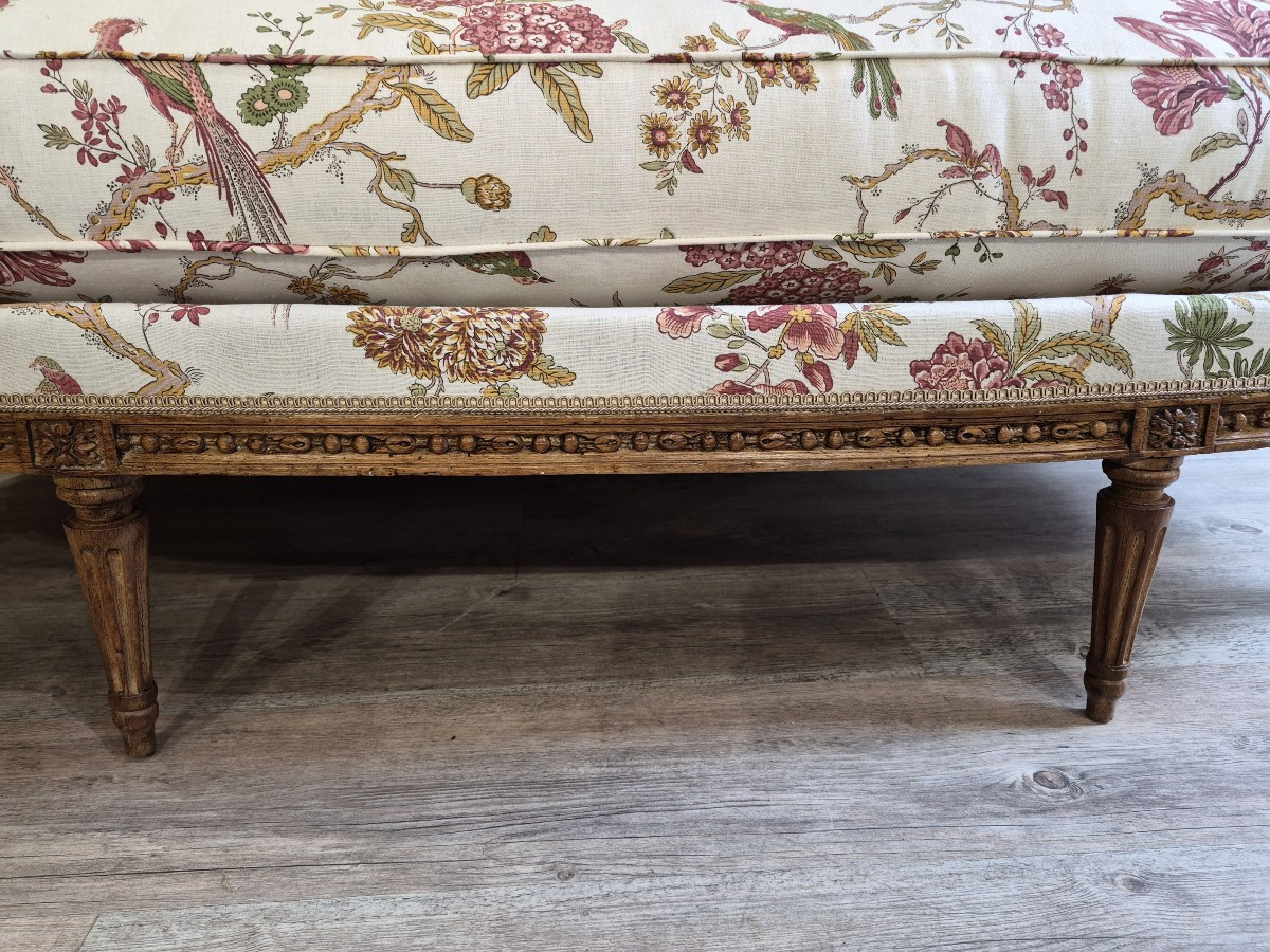 Canapé d'époque Louis XVI estampillé de Brizard -photo-1