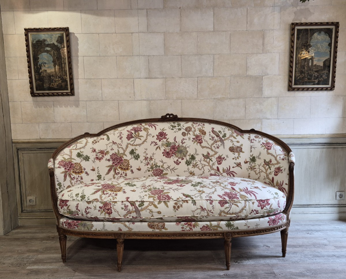 Canapé d'époque Louis XVI estampillé de Brizard 