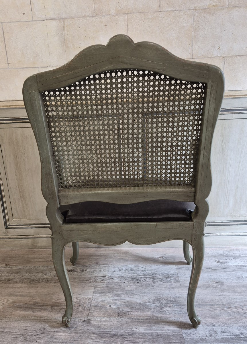 Fauteuil d'époque Louis XV à fond de canne -photo-1