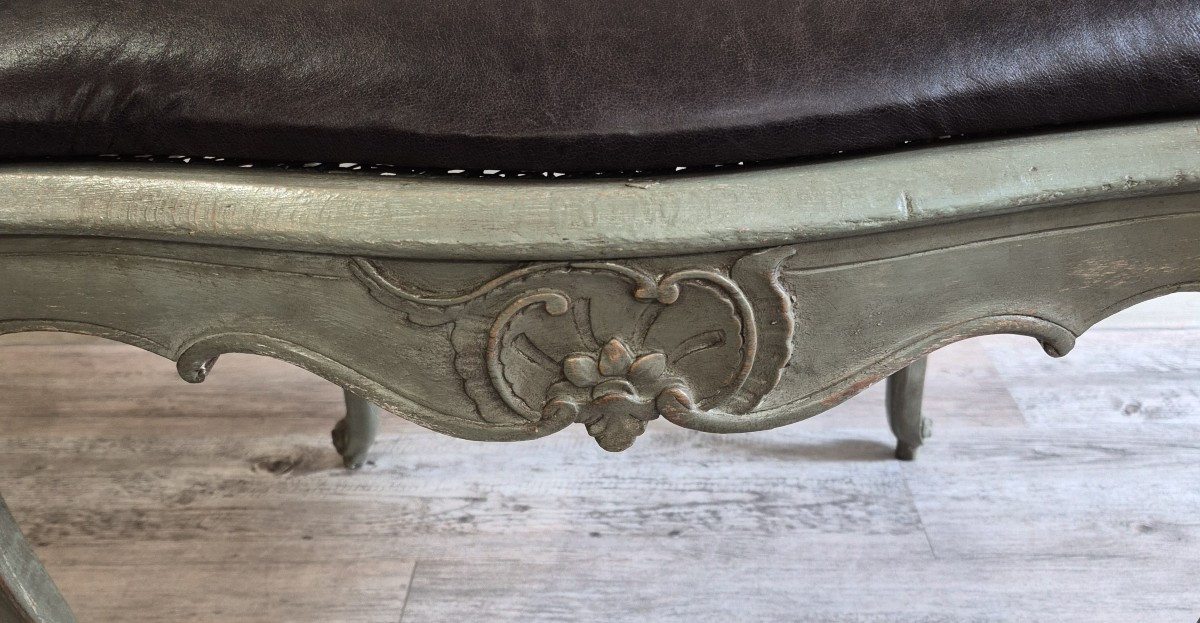 Fauteuil d'époque Louis XV à fond de canne -photo-7