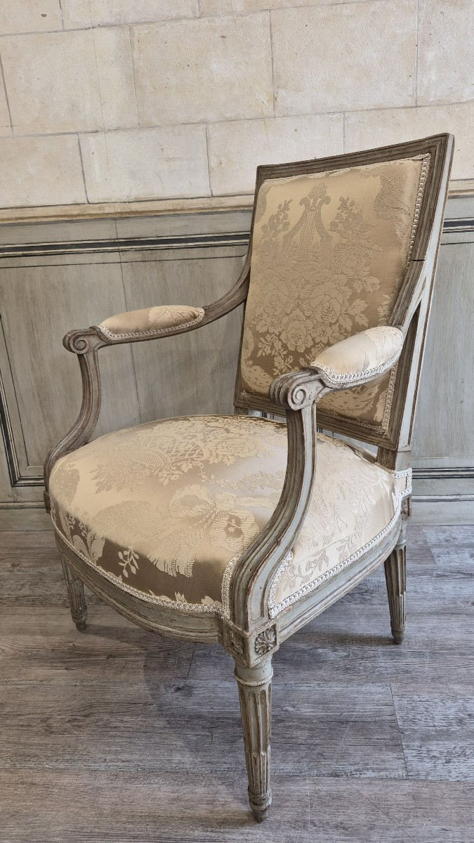 Suite Of Four Half-cabriolet Armchairs Attributed To Georges Jacob-photo-2