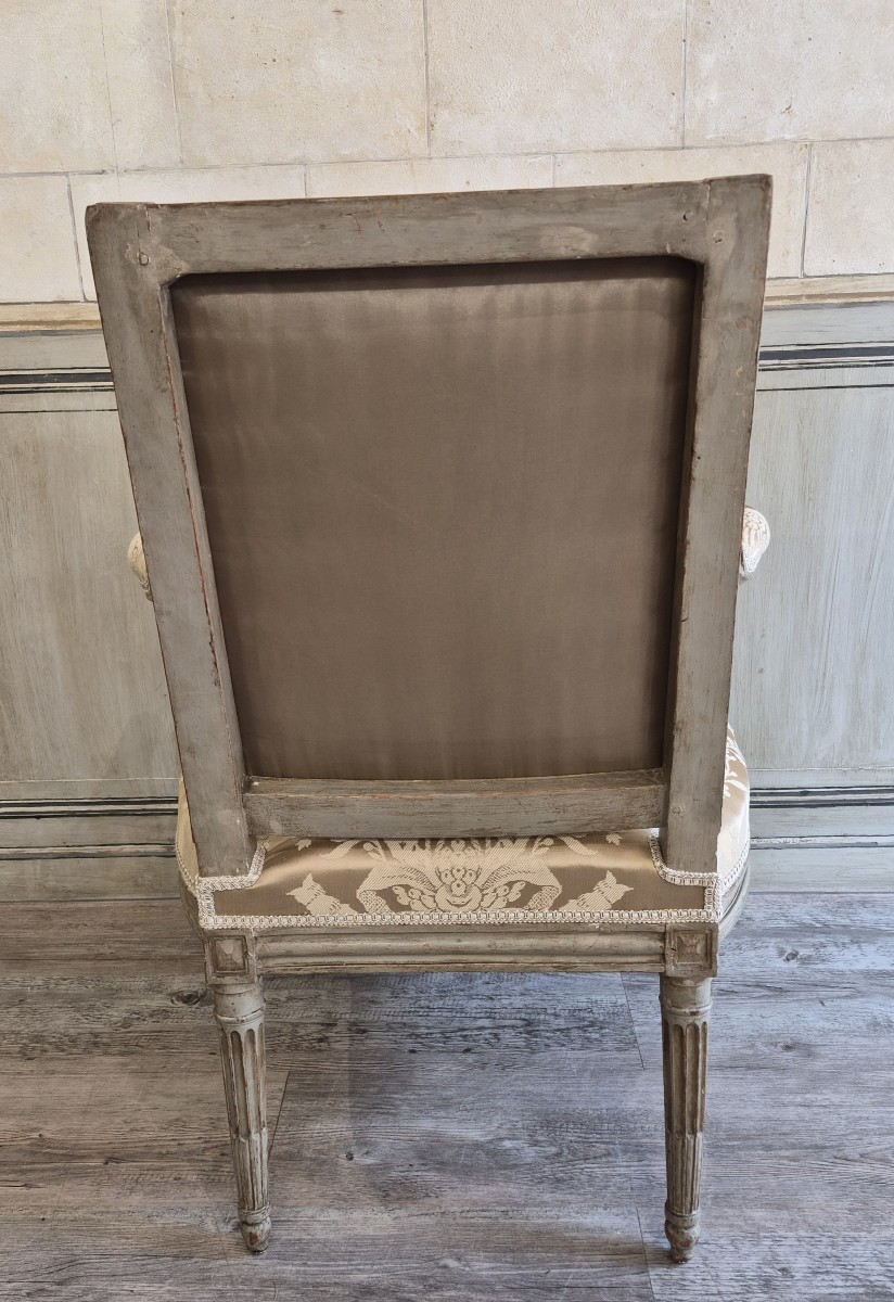 Suite Of Four Half-cabriolet Armchairs Attributed To Georges Jacob-photo-3