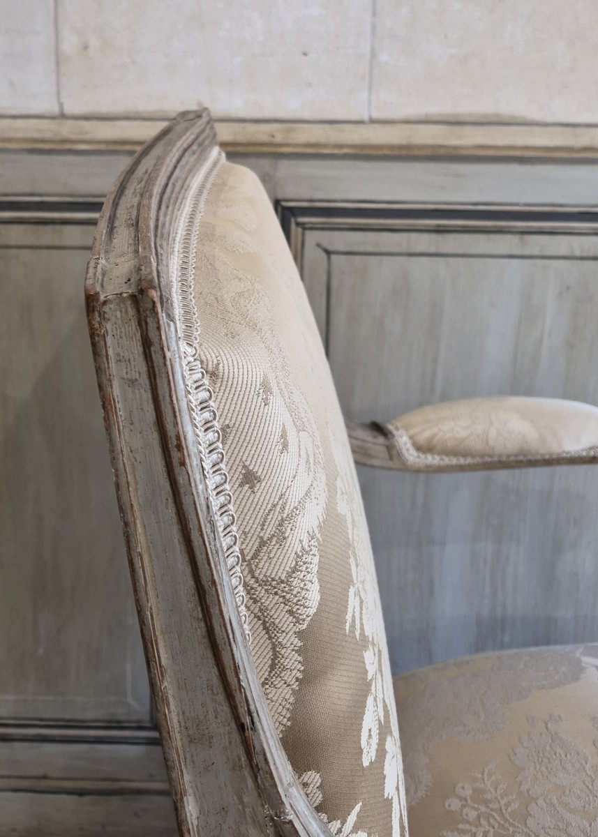 Suite Of Four Half-cabriolet Armchairs Attributed To Georges Jacob-photo-4