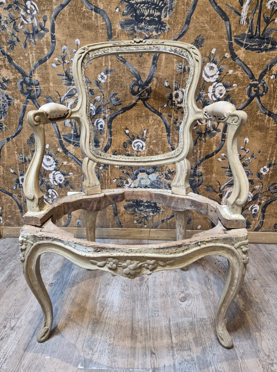 Cabriolet d'époque Louis XV estampillé de Pluvinet -photo-8