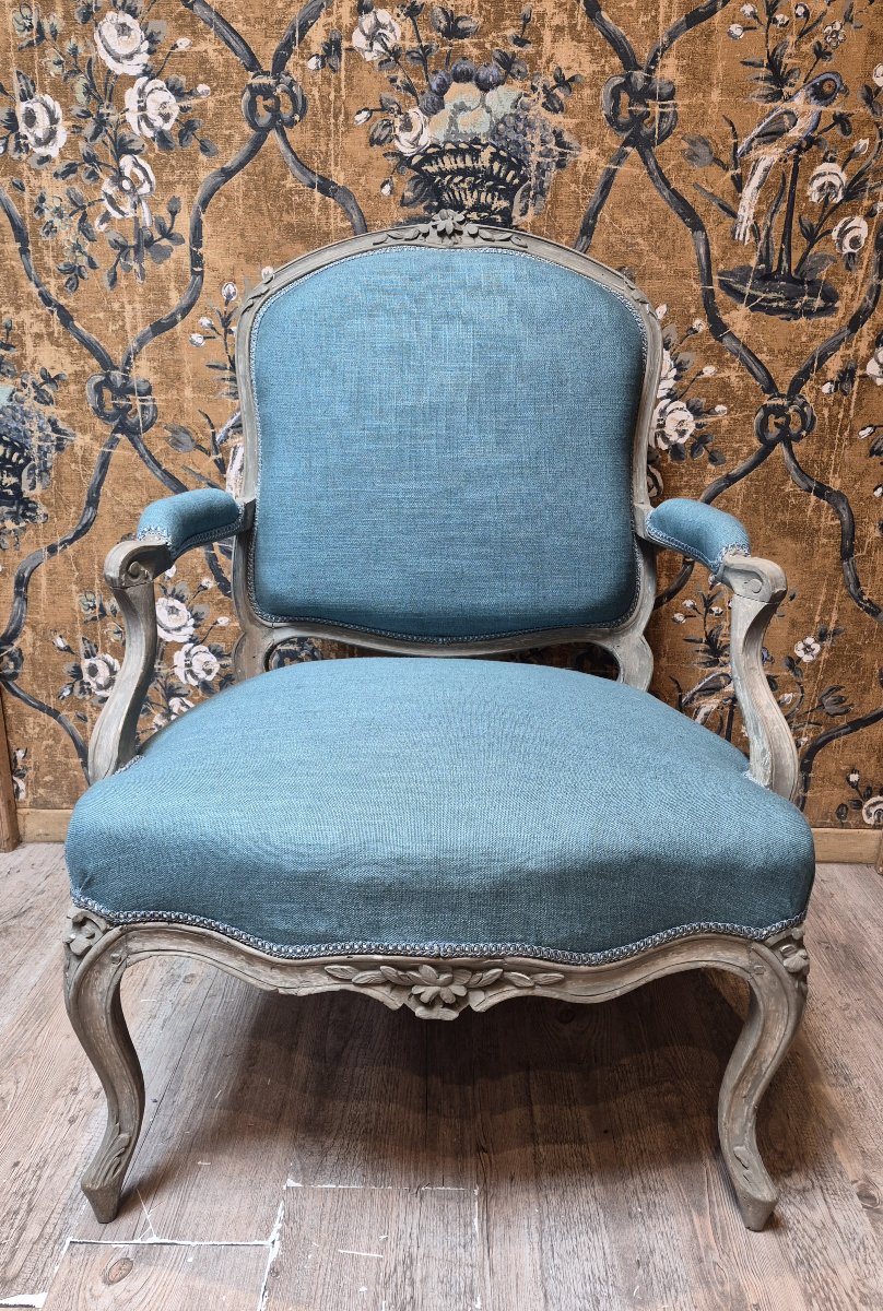 Fauteuil à la reine d'époque Louis XV-photo-3