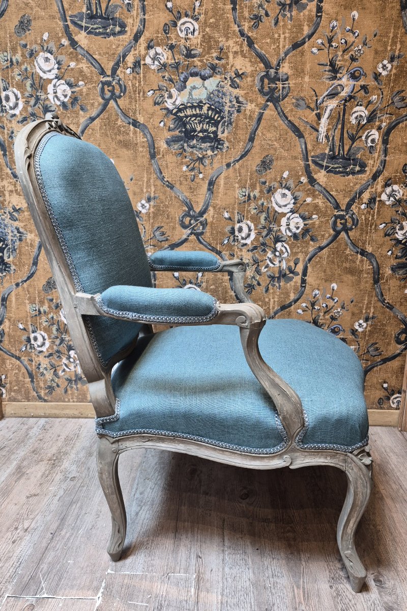 Fauteuil à la reine d'époque Louis XV-photo-4