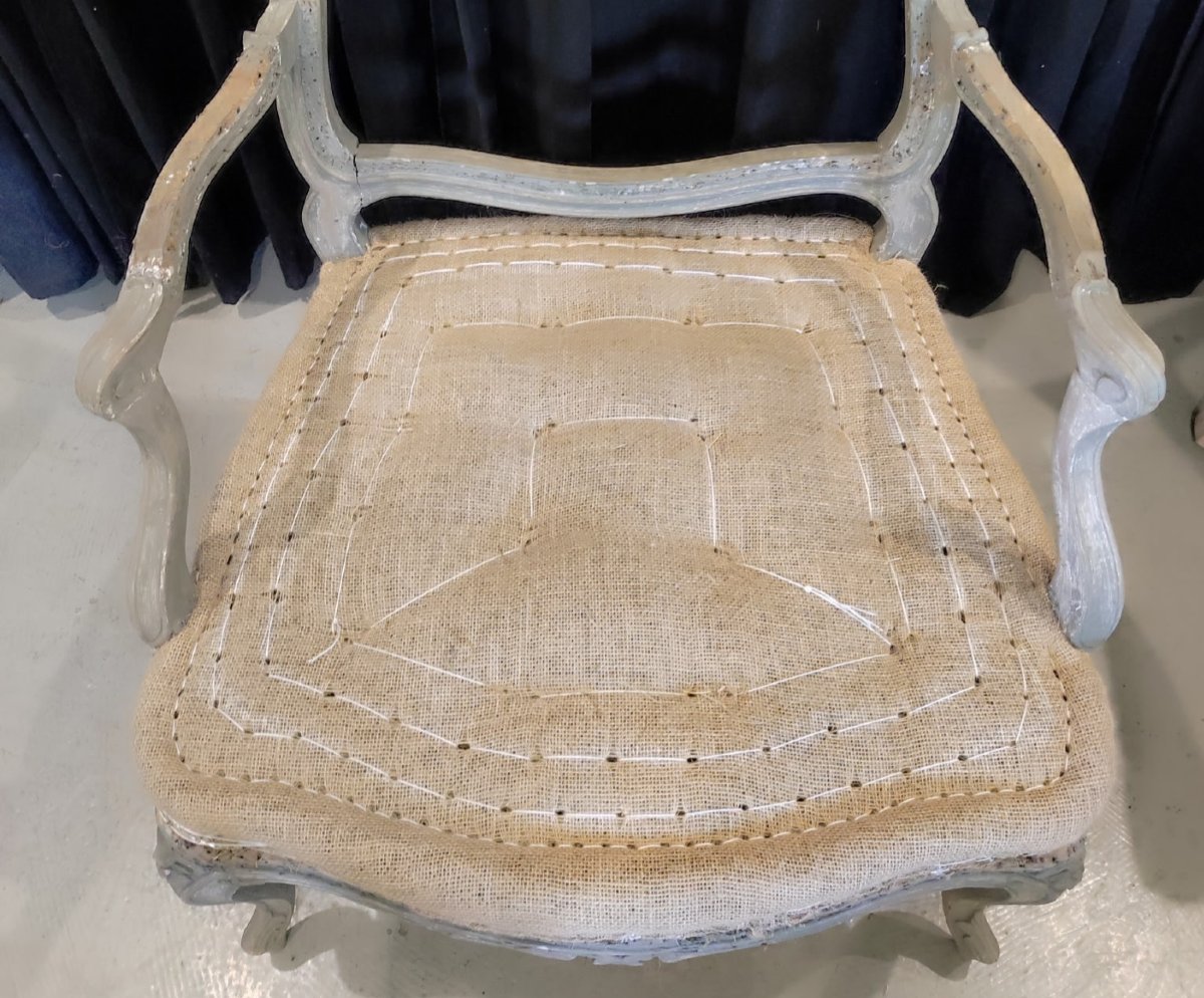 Fauteuil à la reine d'époque Louis XV-photo-5