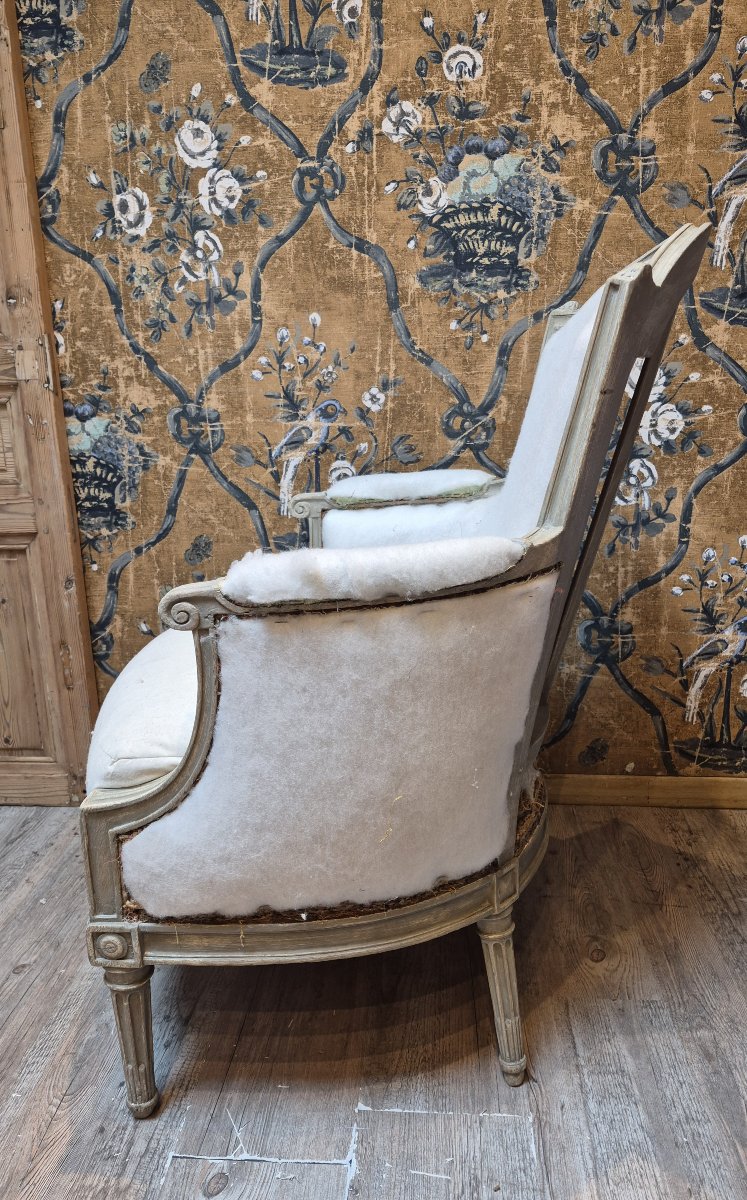 Bergère d'époque Louis XVI estampillée de Henri Jacob -photo-2