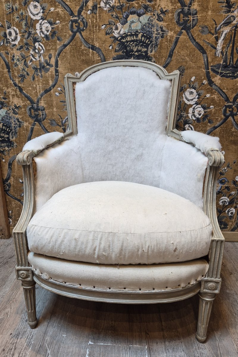 Bergère d'époque Louis XVI estampillée de Henri Jacob -photo-4