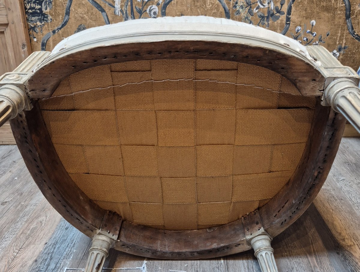 Bergère d'époque Louis XVI estampillée de Henri Jacob -photo-5