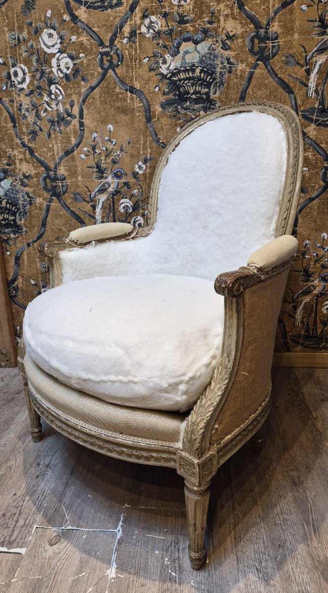 Bergère d'époque Louis XVI estampillée de Gautron 