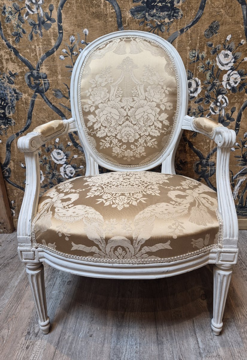Paire de cabriolets d'époque Louis XVI estampillée de Pierre Bernard -photo-2