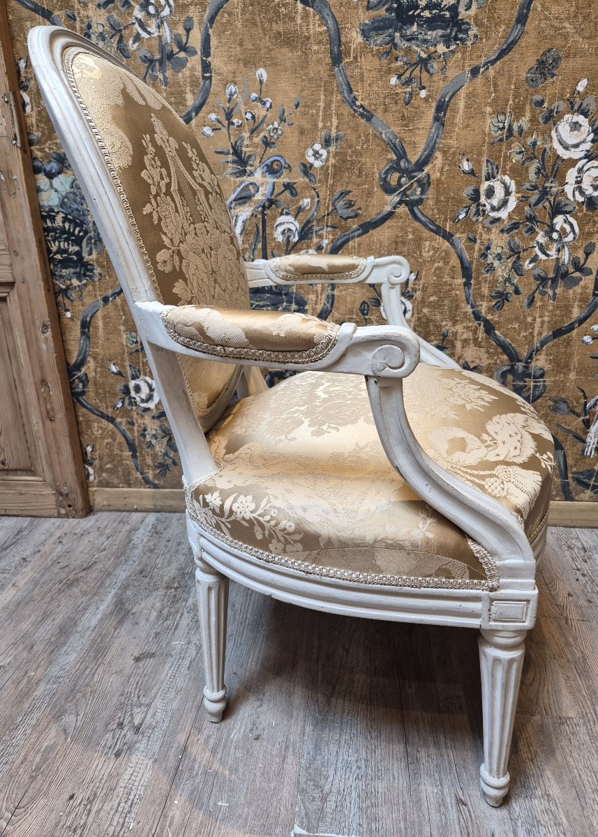 Paire de cabriolets d'époque Louis XVI estampillée de Pierre Bernard -photo-3