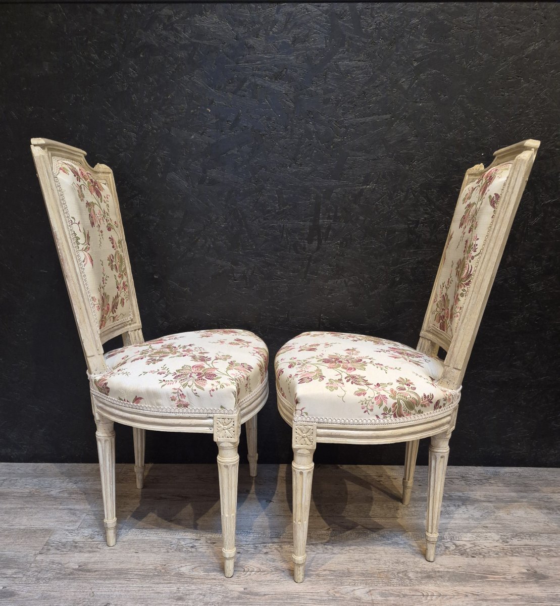 Paire de chaises d'époque Louis XVI -photo-2