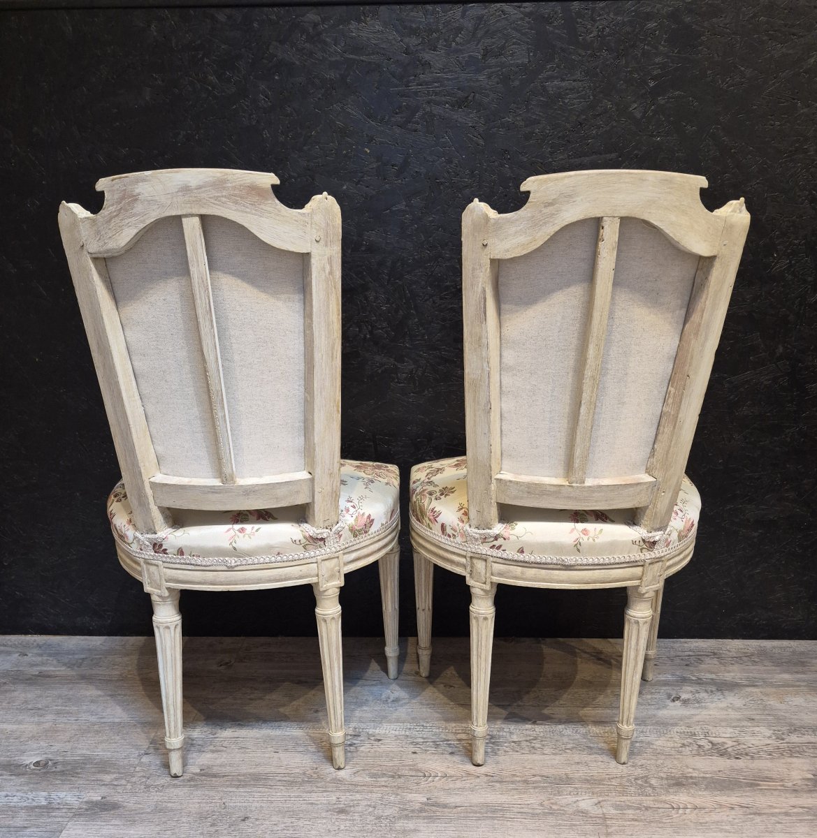 Paire de chaises d'époque Louis XVI -photo-3