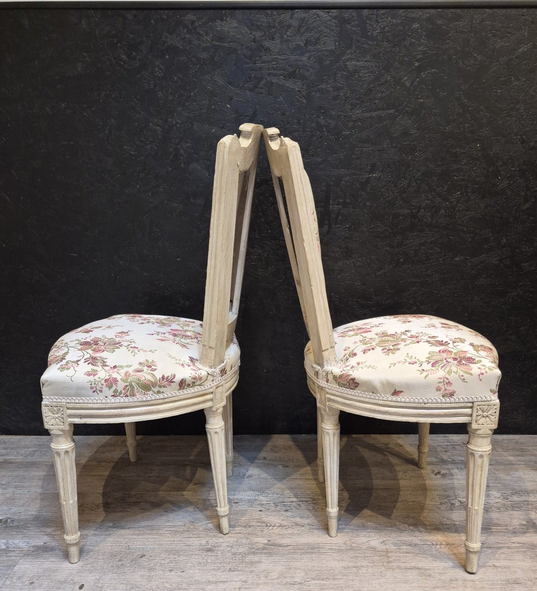 Paire de chaises d'époque Louis XVI -photo-4