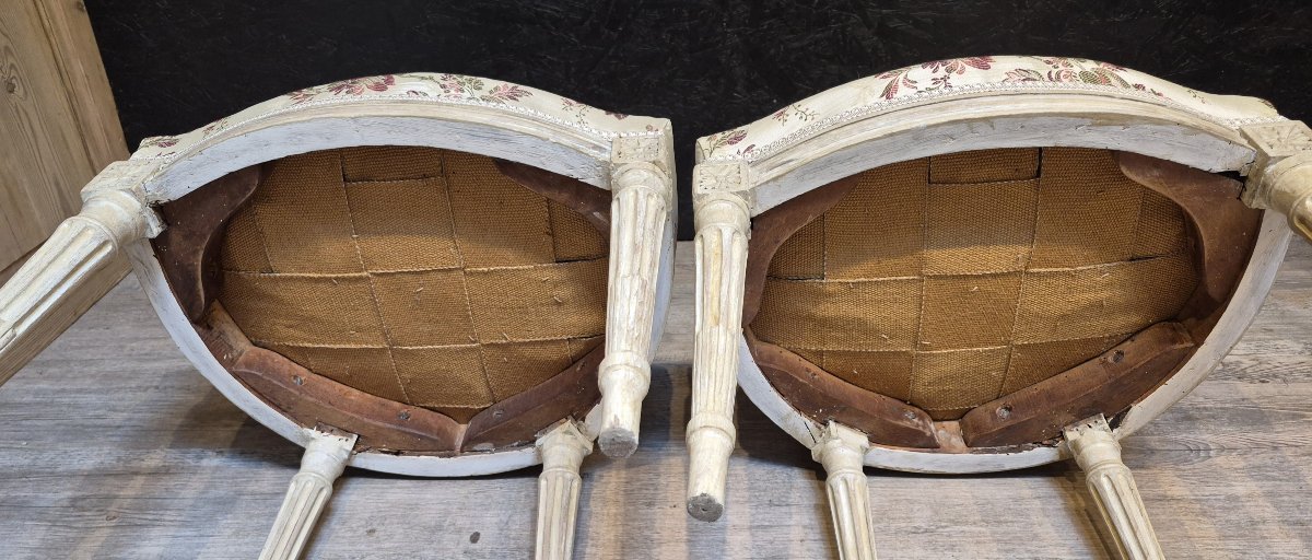 Paire de chaises d'époque Louis XVI -photo-8