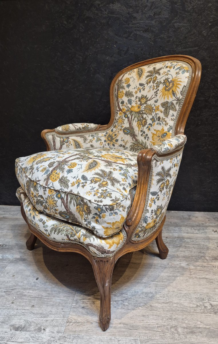 Bergère d'époque Louis XV estampillée de Pothier-photo-2