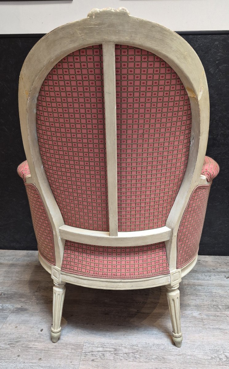 Antique Louis XVI-style Armchair Stamped "bonnemain" -photo-3