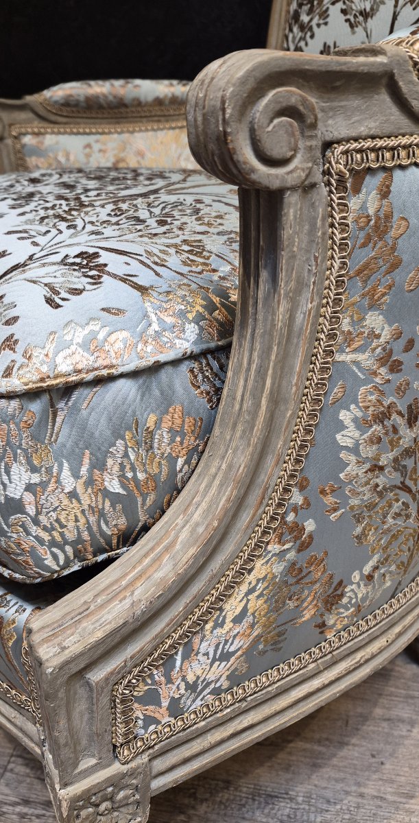 Antique Louis XVI-style Bergère Chair -photo-4