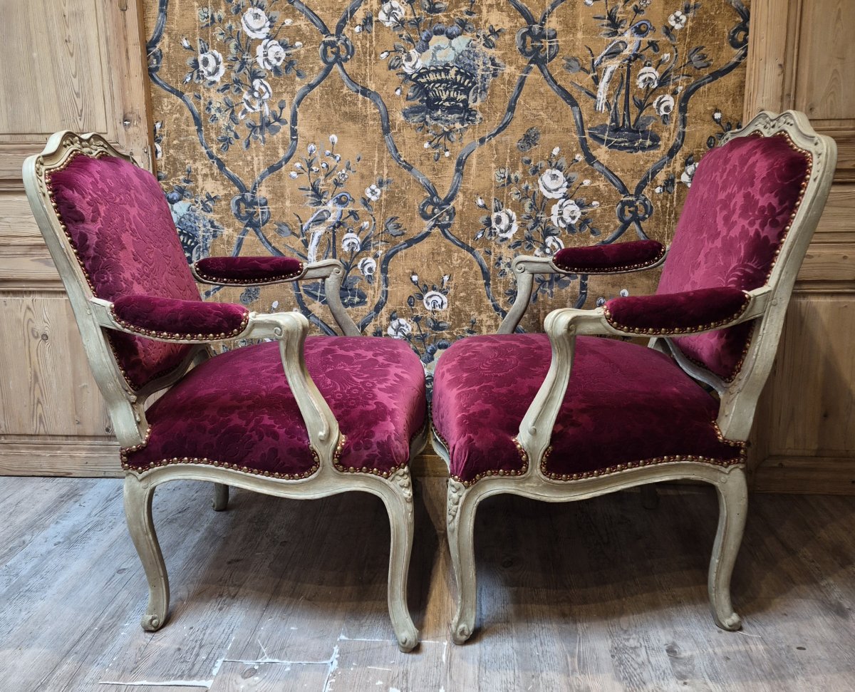 Pair Of Louis XV Period Armchairs-photo-4