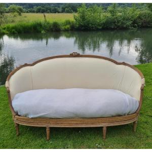 Louis XVI Period Alcove Sofa Stamped Brizard 