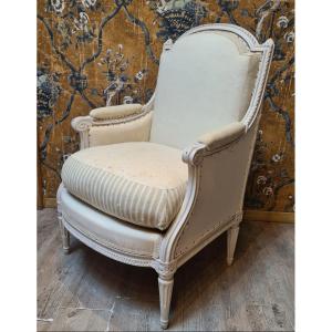 Bergère d'époque Louis XVI estampillée de Claude I Sené 