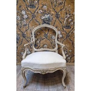 Fauteuil à la reine d'époque Louis XV 