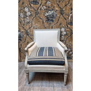Louis XVI-era Mezzanine Armchair, Stamped