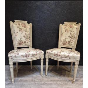 Paire de chaises d'époque Louis XVI
