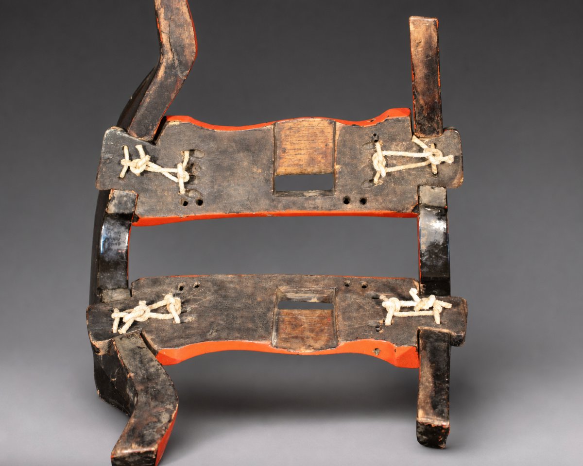 Samurai Saddle Kura, Juyo Certificate Nkbkhk (important Cultural Object) Muromachi Period-photo-4