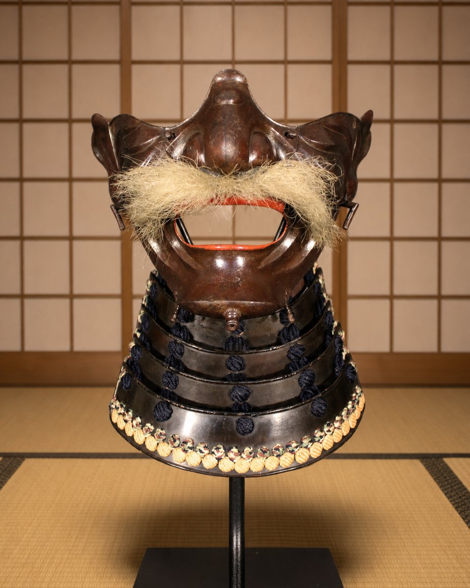 Masque de samouraï Menpó, époque Edo (1603-1868).-photo-2