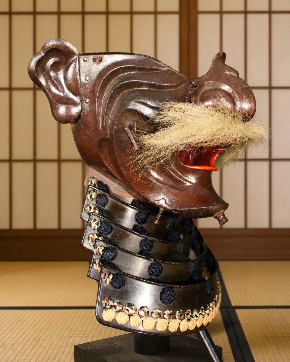 Masque de samouraï Menpó, époque Edo (1603-1868).-photo-4