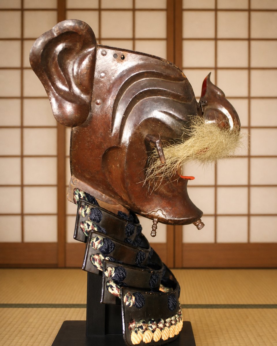Masque de samouraï Menpó, époque Edo (1603-1868).-photo-4