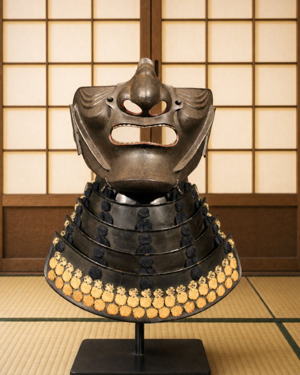 Masque de samouraï Ressei Menpo, époque Edo-photo-2