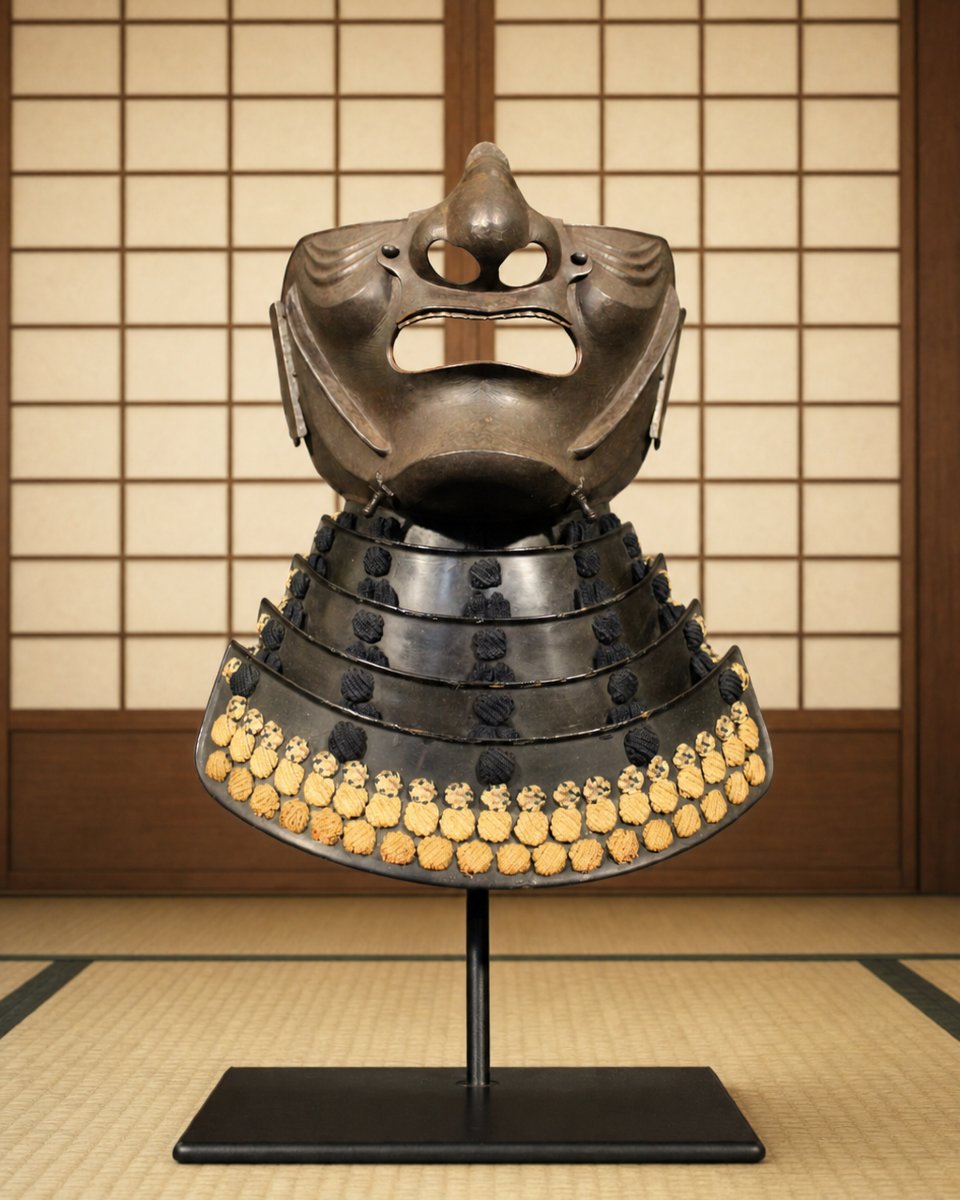 Masque de samouraï Ressei Menpo, époque Edo-photo-3