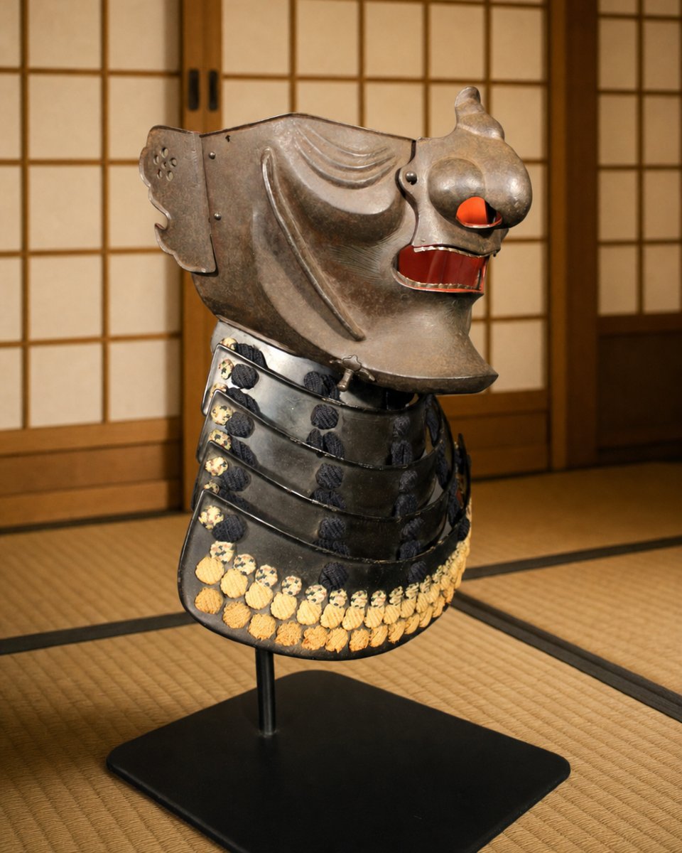 Masque de samouraï Ressei Menpo, époque Edo-photo-4