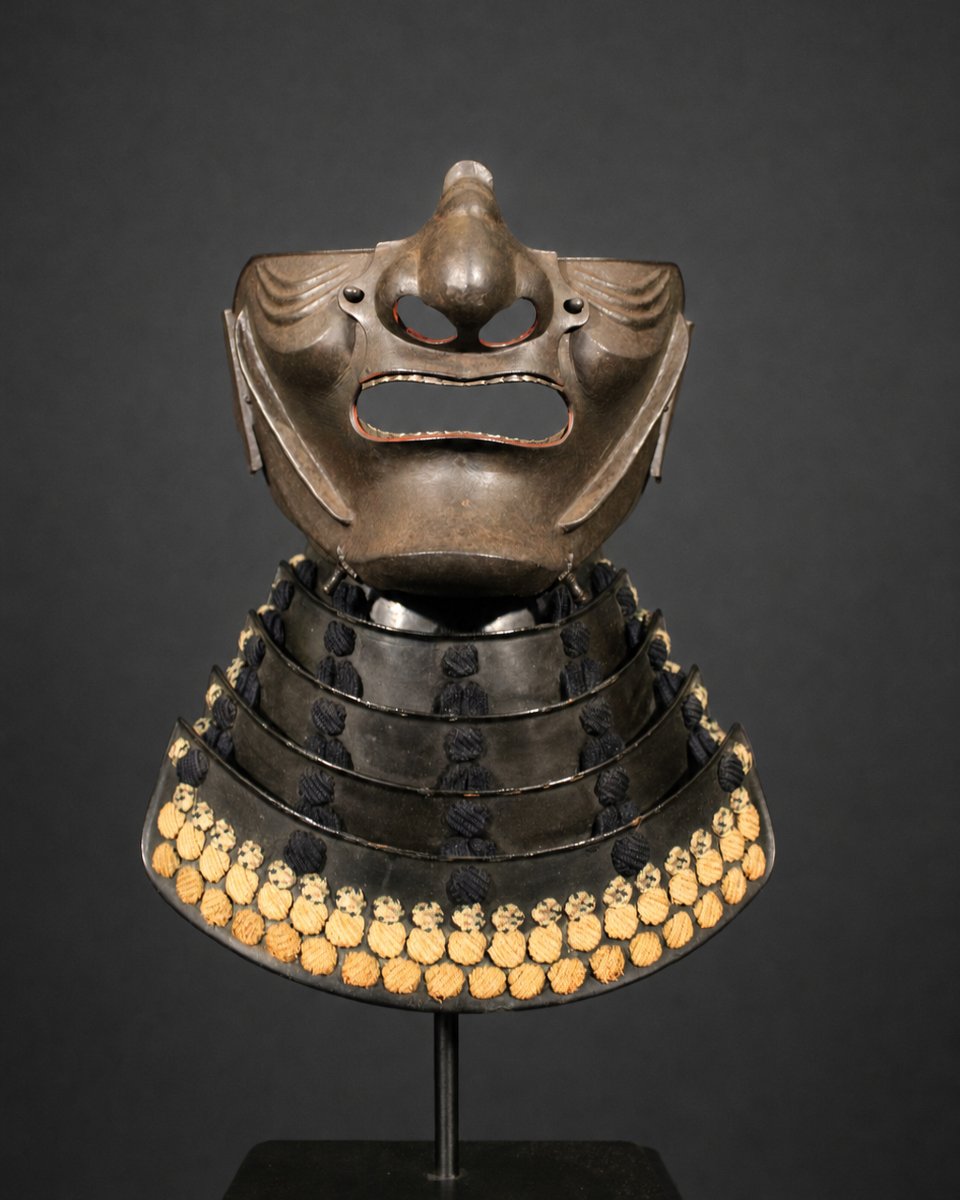 Samurai Menpo Ressei Mask, Edo Period-photo-2