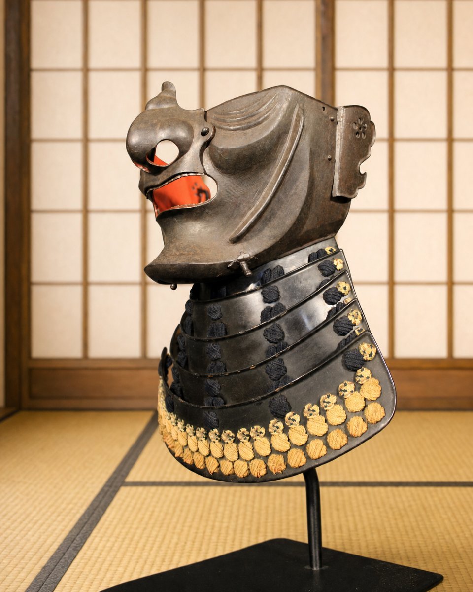 Masque de samouraï Ressei Menpo, époque Edo-photo-3