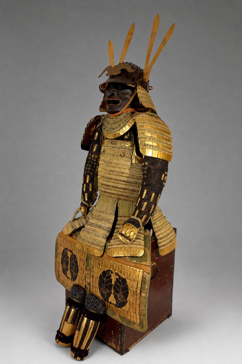 Yoroi Samurai Armor - Kin Kozane Midori-ito Odoshi Nimai-do Gusoku-photo-4