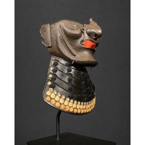 Masque de samouraï Ressei Menpo, époque Edo